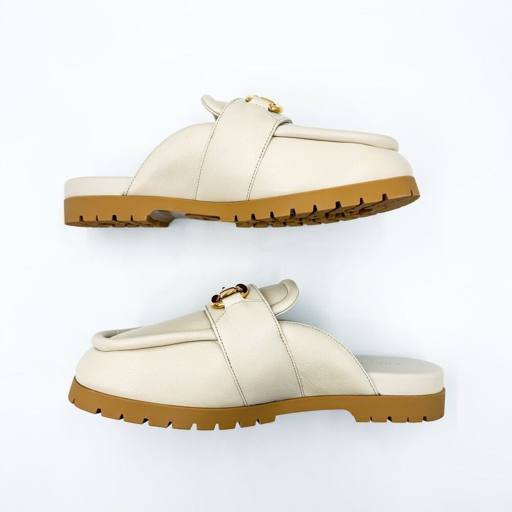 Gucci Airel Horsebit Leather Mules Ivory Loafer Slides EU 40 US 10 - Picture 8 of 11